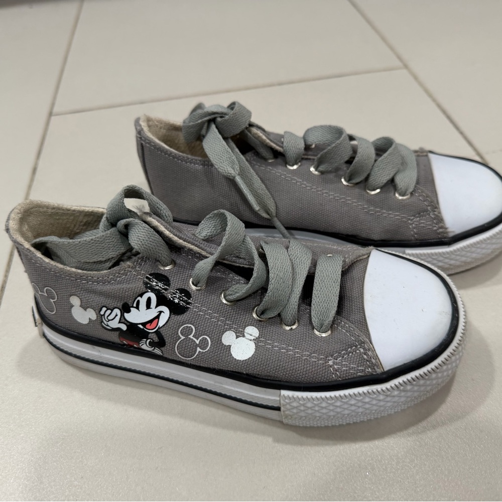 Disney Gray Mickey Mouse Kids Sneakers